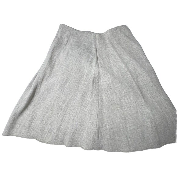 Gunex Skirt Linen Size 8 Hidden Zip Pleated Pocket Beige - Picture 2 of 8